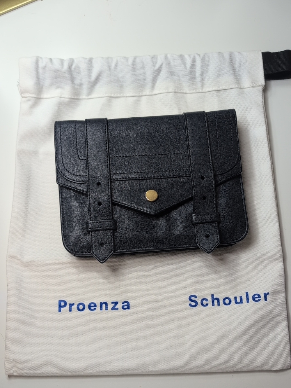 Proenza Schouler Leather Chain Wallet In Navy